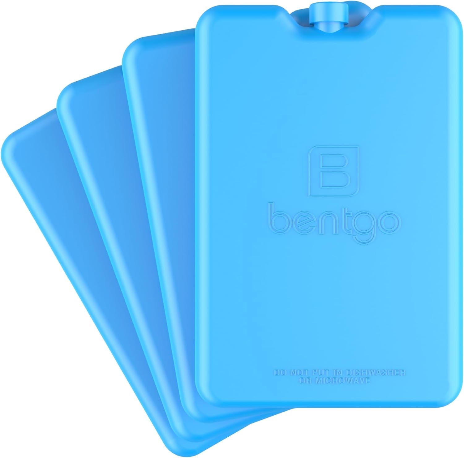 Bentgo Chillers Ice Packs: Slim, Reusable Quick-Freeze Cooling Design Keeps Food Fresh in Lunch Boxes, Bags, & Coolers for Work, College, Camping, & More; Easy to Clean & Chills Fast; 4-Pack (Blue)