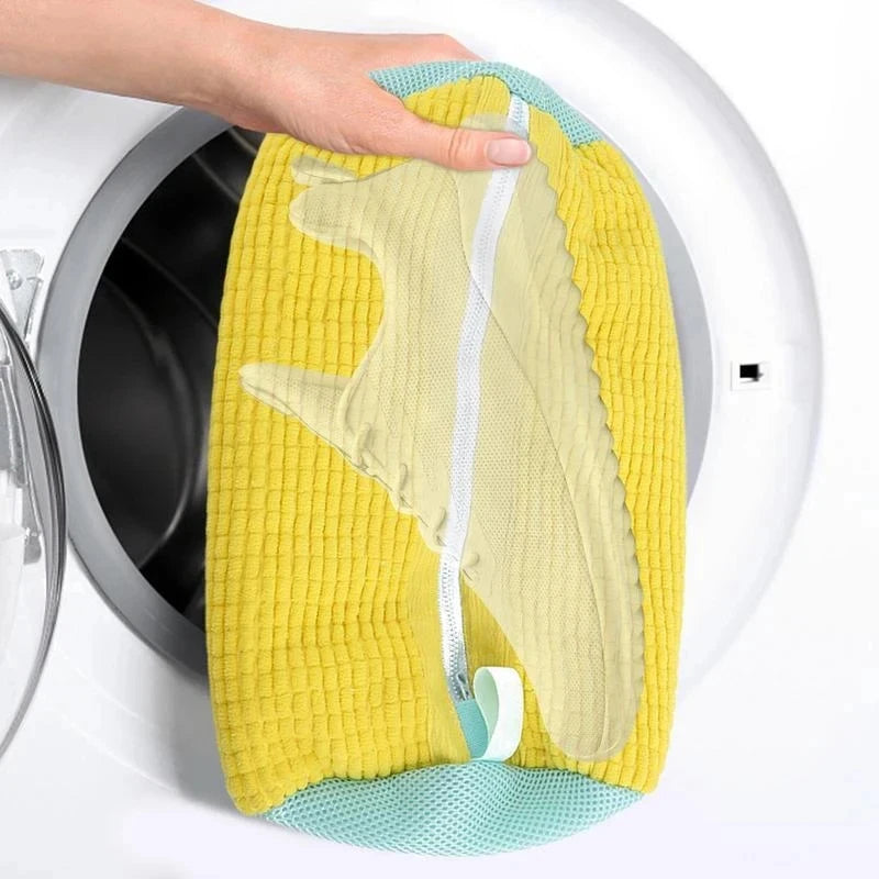 1/2PCS Waschen Schuhe Tasche Baumwolle Wäsche Flauschigen Fasern Entfernen Leicht Schmutz Waschen Taschen Anti-Verformung Schuhe Kleidung Organizer