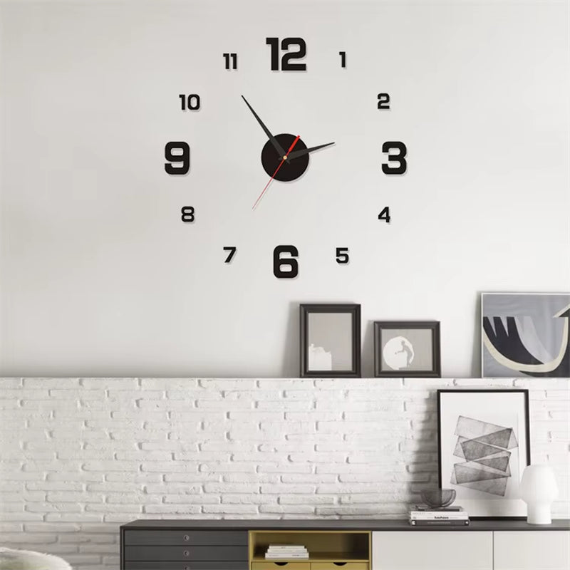 3D Kreative Rahmenlose DIY Wand Hängen Uhr Wand Aufkleber Hause Stumm Digitale Uhr Wohnzimmer Büro Wand Dekoration