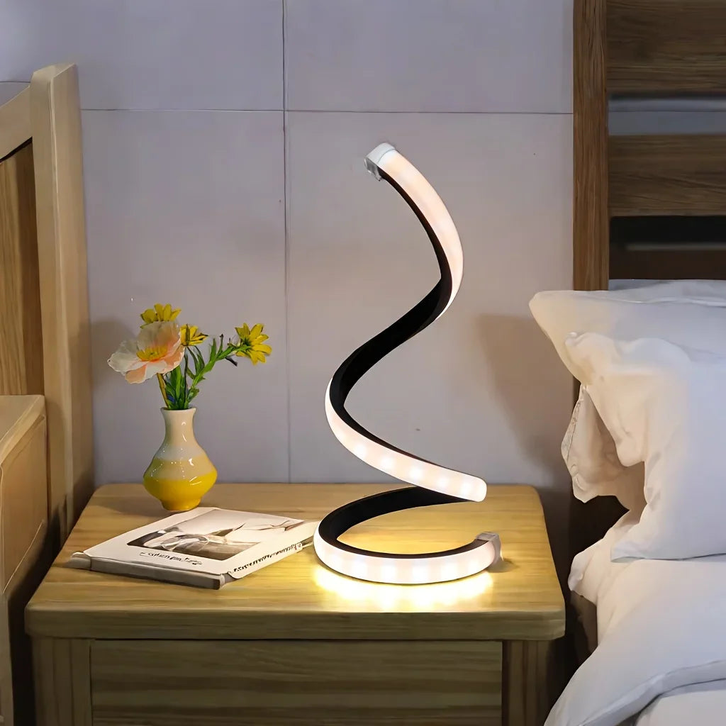 Kreatives Spiralförmiges Led-Nachtlicht, 3-Farbig, Dimmbar, Schreibtischlampe, Leselicht Für Wohnzimmer, Büro, Schreibtisch, Schlafzimmer, Nachttisch-Dekoration