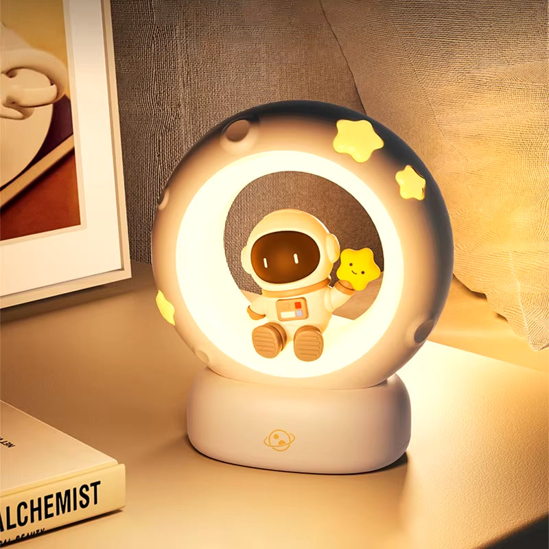 LED Nachtlicht Panda Astronaut Nacht Nacht Schlafen Nachtlichter USB Aufladen Silikon Kinder Geschenk Augenschutz Lampe Beleuchtung