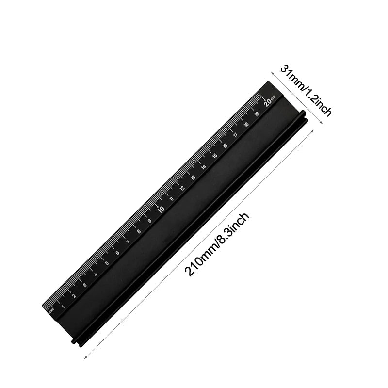 Multi-Functional Aluminium Alloy Ruler - High Precision, Cut-Resistant, Non-Slip Grip, Ink Penetration Protection, Industrial Gr