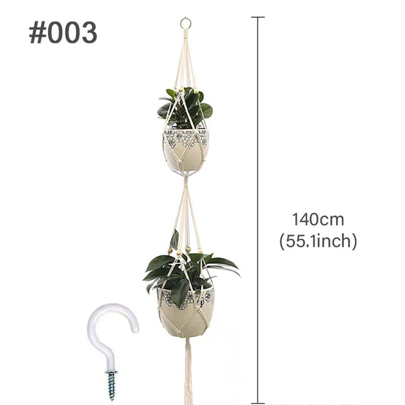 Hängender Pflanzer, Blumentopf, Pflanzenhalter, Makramee-Pflanzenaufhänger, Wandpflanzenhalter, Hängekorb, Blumenkorb, Balkondekorationen