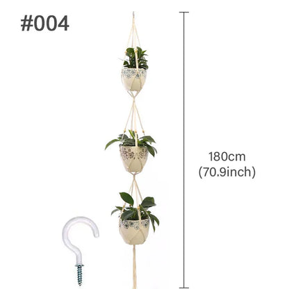 Hängender Pflanzer, Blumentopf, Pflanzenhalter, Makramee-Pflanzenaufhänger, Wandpflanzenhalter, Hängekorb, Blumenkorb, Balkondekorationen