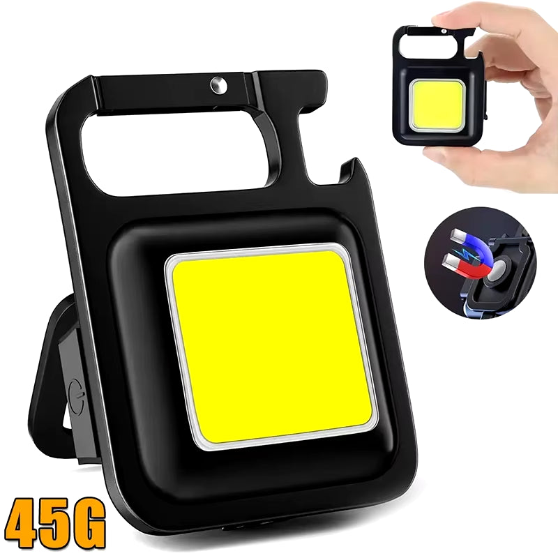Mini-Taschenlampe, Schlüsselanhänger-Licht, Cob-Arbeitsleuchte, Wiederaufladbare Usb-Lampe Mit 90Er ° Faltbare Seitenlichter, Superhelle Tragbare Laternen