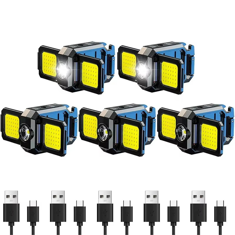 Mini-Taschenlampe, Schlüsselanhänger-Licht, Cob-Arbeitsleuchte, Wiederaufladbare Usb-Lampe Mit 90Er ° Faltbare Seitenlichter, Superhelle Tragbare Laternen