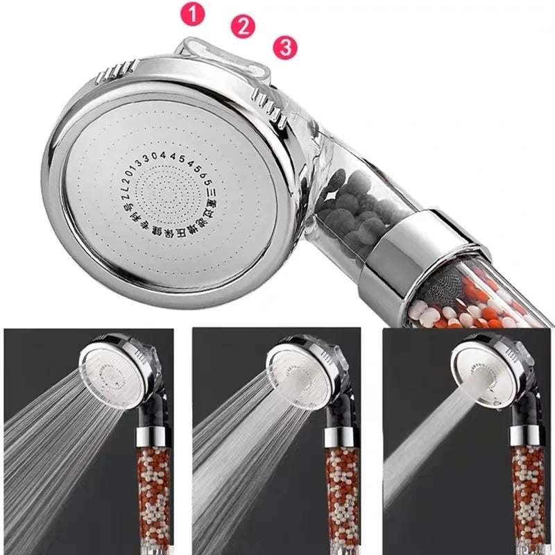 Neue 3-Funktionen Hochdruck SPA Duschkopf Wasser Sparen Handheld Regen Badezimmer Zubehör Anion Filter Dusche