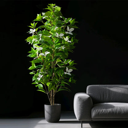 82–144 Cm Großer Künstlicher Ficus-Baum, Gefälschte Magnolienpflanzen, Zweig, Hoher Banyan-Baum, Künstlicher Nandina-Baum Aus Gummi Für Hausgarten-Dekoration