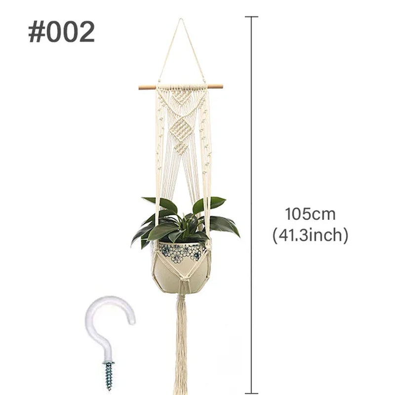 Hängender Pflanzer, Blumentopf, Pflanzenhalter, Makramee-Pflanzenaufhänger, Wandpflanzenhalter, Hängekorb, Blumenkorb, Balkondekorationen