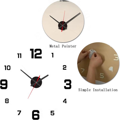 3D Kreative Rahmenlose DIY Wand Hängen Uhr Wand Aufkleber Hause Stumm Digitale Uhr Wohnzimmer Büro Wand Dekoration