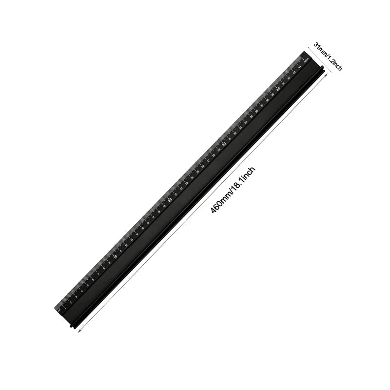 Multi-Functional Aluminium Alloy Ruler - High Precision, Cut-Resistant, Non-Slip Grip, Ink Penetration Protection, Industrial Gr