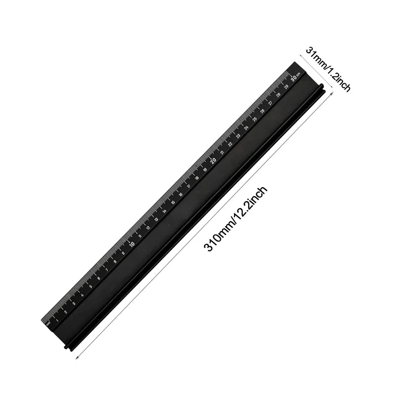 Multi-Functional Aluminium Alloy Ruler - High Precision, Cut-Resistant, Non-Slip Grip, Ink Penetration Protection, Industrial Gr