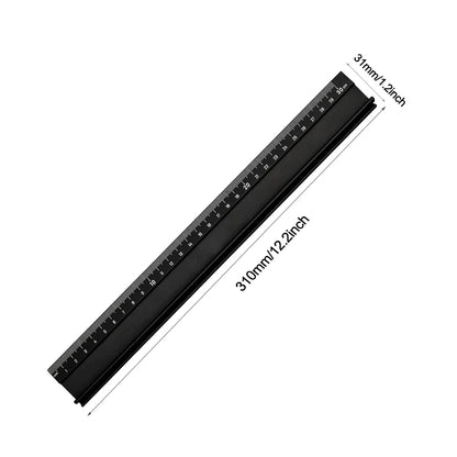 Multi-Functional Aluminium Alloy Ruler - High Precision, Cut-Resistant, Non-Slip Grip, Ink Penetration Protection, Industrial Gr