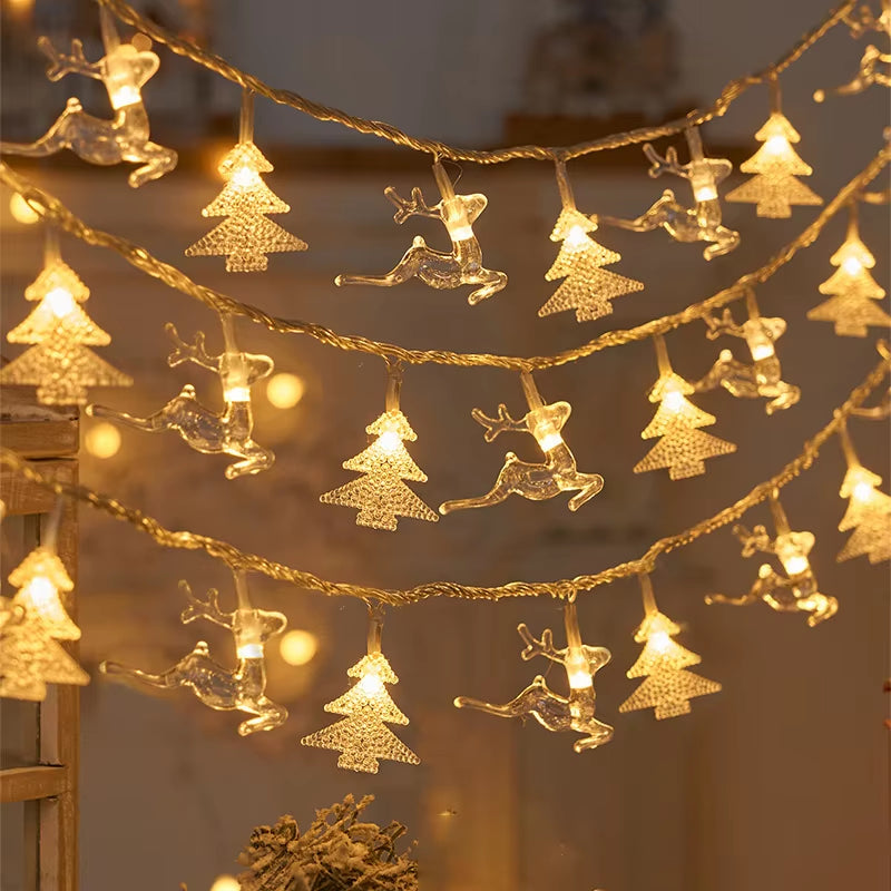 1,5/3M Weihnachtsbeleuchtung Schneeflocke Lichterketten Lichterkette Wasserdichte Sternkugel LED Lampe Für Zuhause Weihnachtsbaum Garten Dekor