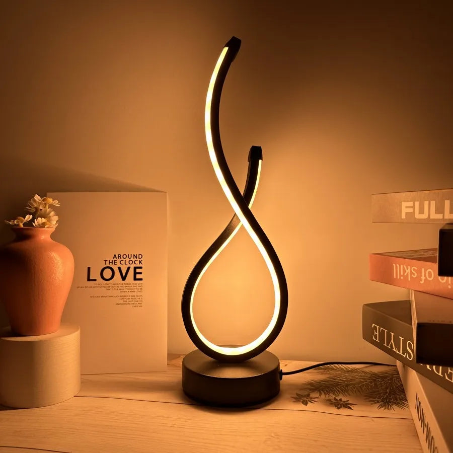 Kreatives Spiralförmiges Led-Nachtlicht, 3-Farbig, Dimmbar, Schreibtischlampe, Leselicht Für Wohnzimmer, Büro, Schreibtisch, Schlafzimmer, Nachttisch-Dekoration