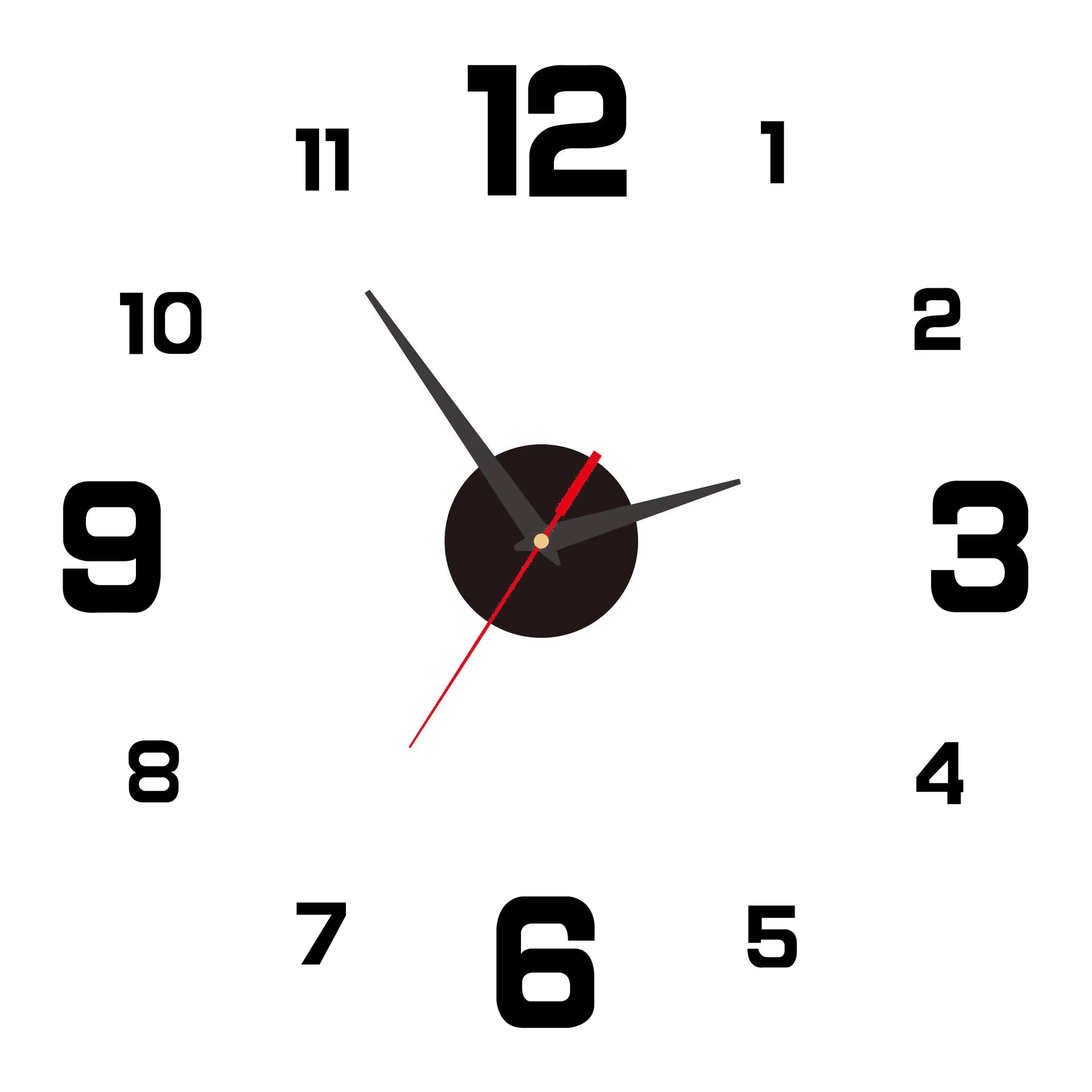 3D Kreative Rahmenlose DIY Wand Hängen Uhr Wand Aufkleber Hause Stumm Digitale Uhr Wohnzimmer Büro Wand Dekoration
