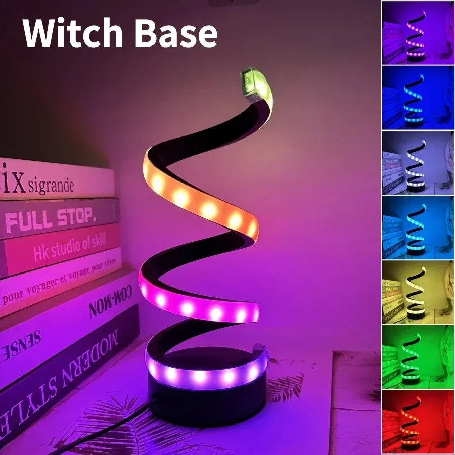 Kreatives Spiralförmiges Led-Nachtlicht, 3-Farbig, Dimmbar, Schreibtischlampe, Leselicht Für Wohnzimmer, Büro, Schreibtisch, Schlafzimmer, Nachttisch-Dekoration