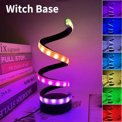 Kreatives Spiralförmiges Led-Nachtlicht, 3-Farbig, Dimmbar, Schreibtischlampe, Leselicht Für Wohnzimmer, Büro, Schreibtisch, Schlafzimmer, Nachttisch-Dekoration