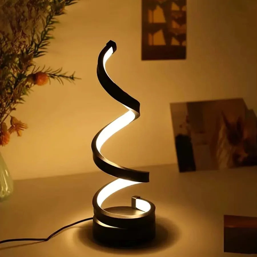 Kreatives Spiralförmiges Led-Nachtlicht, 3-Farbig, Dimmbar, Schreibtischlampe, Leselicht Für Wohnzimmer, Büro, Schreibtisch, Schlafzimmer, Nachttisch-Dekoration