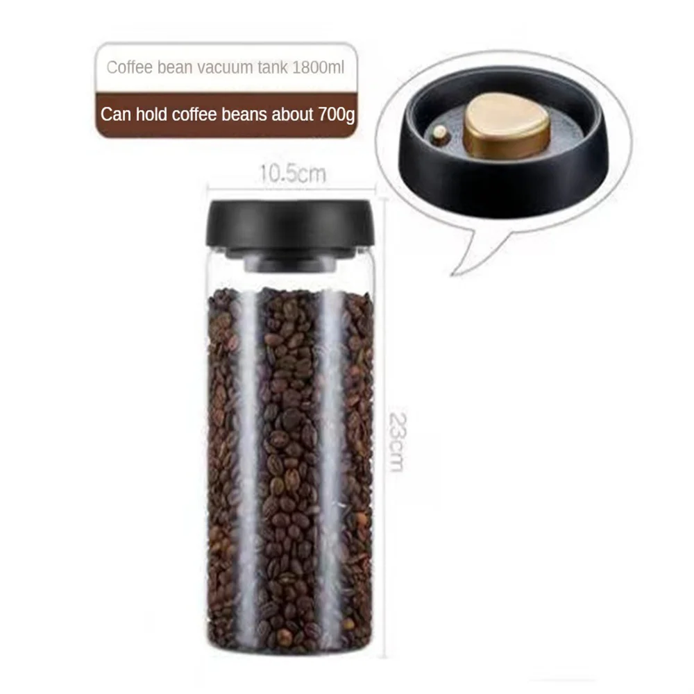 1 Packung Kaffeebohnen-Aufbewahrungsbehälter Mit Luftdichtem Deckel, Vakuumversiegelter Glas-Kaffeedose, Lebensmittelaufbewahrung, Für Kaffee, Tee