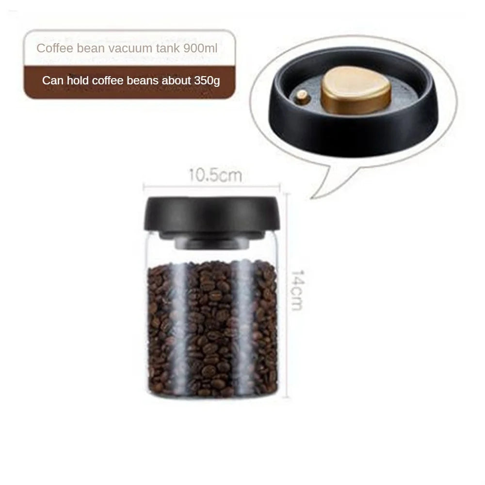 1 Packung Kaffeebohnen-Aufbewahrungsbehälter Mit Luftdichtem Deckel, Vakuumversiegelter Glas-Kaffeedose, Lebensmittelaufbewahrung, Für Kaffee, Tee