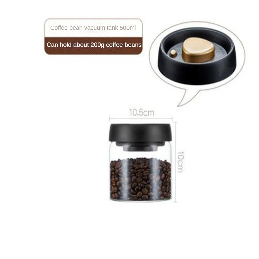 1 Packung Kaffeebohnen-Aufbewahrungsbehälter Mit Luftdichtem Deckel, Vakuumversiegelter Glas-Kaffeedose, Lebensmittelaufbewahrung, Für Kaffee, Tee