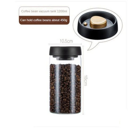 1 Packung Kaffeebohnen-Aufbewahrungsbehälter Mit Luftdichtem Deckel, Vakuumversiegelter Glas-Kaffeedose, Lebensmittelaufbewahrung, Für Kaffee, Tee