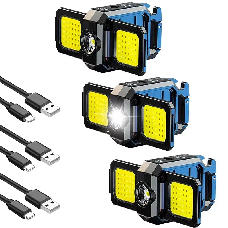Mini-Taschenlampe, Schlüsselanhänger-Licht, Cob-Arbeitsleuchte, Wiederaufladbare Usb-Lampe Mit 90Er ° Faltbare Seitenlichter, Superhelle Tragbare Laternen