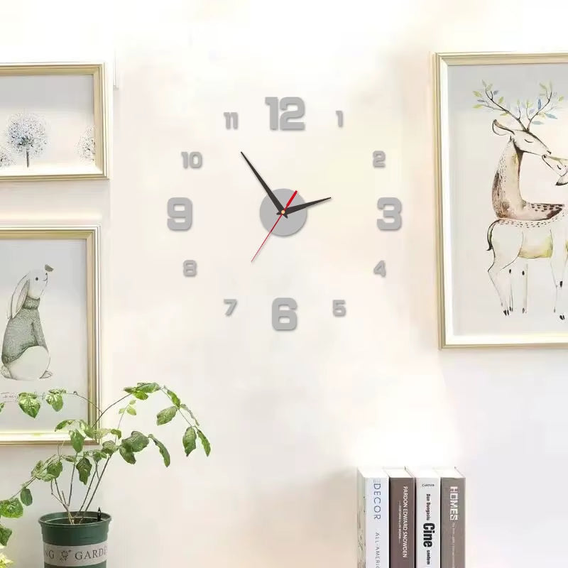 3D Kreative Rahmenlose DIY Wand Hängen Uhr Wand Aufkleber Hause Stumm Digitale Uhr Wohnzimmer Büro Wand Dekoration