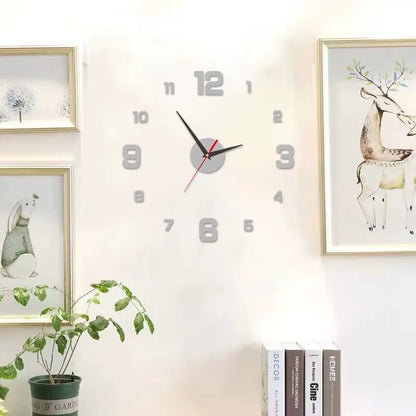 3D Kreative Rahmenlose DIY Wand Hängen Uhr Wand Aufkleber Hause Stumm Digitale Uhr Wohnzimmer Büro Wand Dekoration