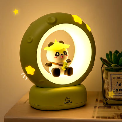 LED Nachtlicht Panda Astronaut Nacht Nacht Schlafen Nachtlichter USB Aufladen Silikon Kinder Geschenk Augenschutz Lampe Beleuchtung