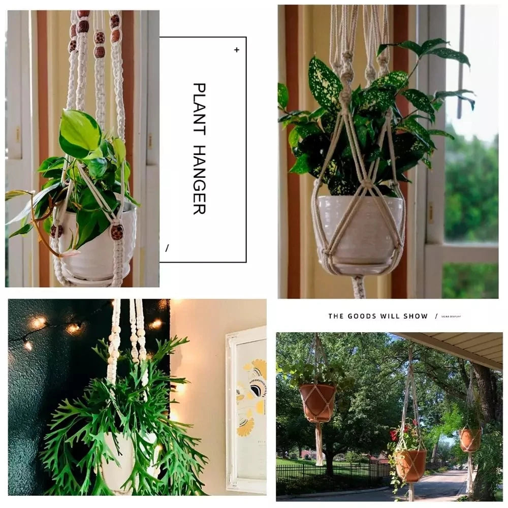 Hängender Pflanzer, Blumentopf, Pflanzenhalter, Makramee-Pflanzenaufhänger, Wandpflanzenhalter, Hängekorb, Blumenkorb, Balkondekorationen