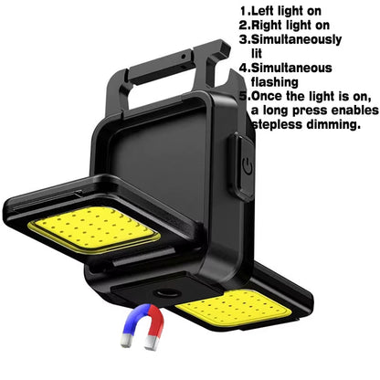 Mini-Taschenlampe, Schlüsselanhänger-Licht, Cob-Arbeitsleuchte, Wiederaufladbare Usb-Lampe Mit 90Er ° Faltbare Seitenlichter, Superhelle Tragbare Laternen