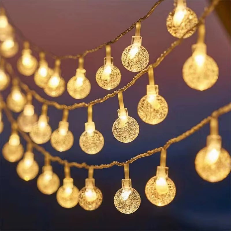 1,5/3M Weihnachtsbeleuchtung Schneeflocke Lichterketten Lichterkette Wasserdichte Sternkugel LED Lampe Für Zuhause Weihnachtsbaum Garten Dekor