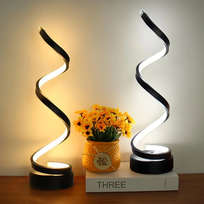 Kreatives Spiralförmiges Led-Nachtlicht, 3-Farbig, Dimmbar, Schreibtischlampe, Leselicht Für Wohnzimmer, Büro, Schreibtisch, Schlafzimmer, Nachttisch-Dekoration