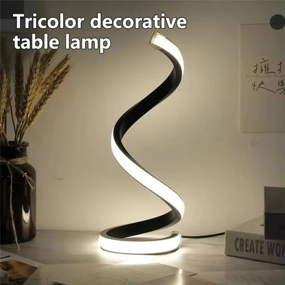 Kreatives Spiralförmiges Led-Nachtlicht, 3-Farbig, Dimmbar, Schreibtischlampe, Leselicht Für Wohnzimmer, Büro, Schreibtisch, Schlafzimmer, Nachttisch-Dekoration