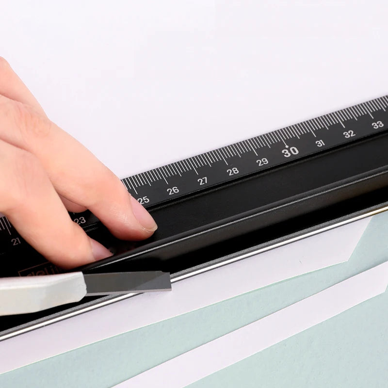 Multi-Functional Aluminium Alloy Ruler - High Precision, Cut-Resistant, Non-Slip Grip, Ink Penetration Protection, Industrial Gr