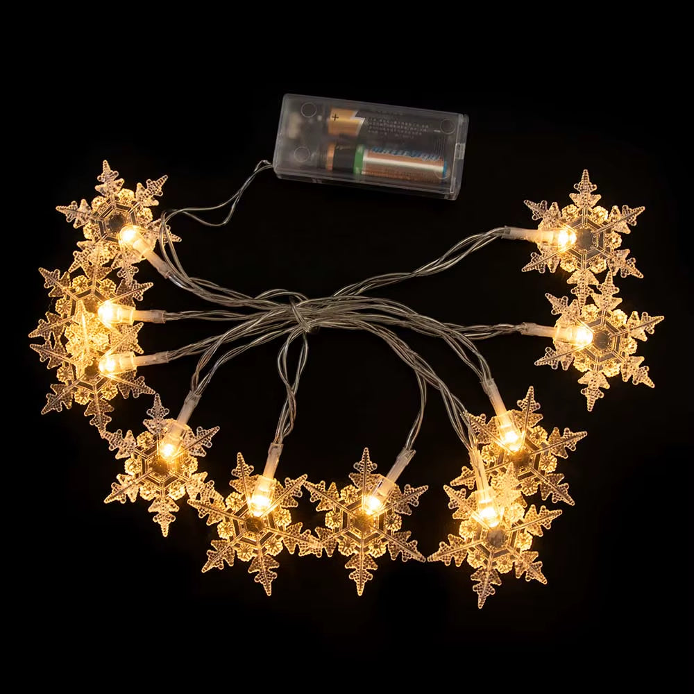 1,5/3M Weihnachtsbeleuchtung Schneeflocke Lichterketten Lichterkette Wasserdichte Sternkugel LED Lampe Für Zuhause Weihnachtsbaum Garten Dekor