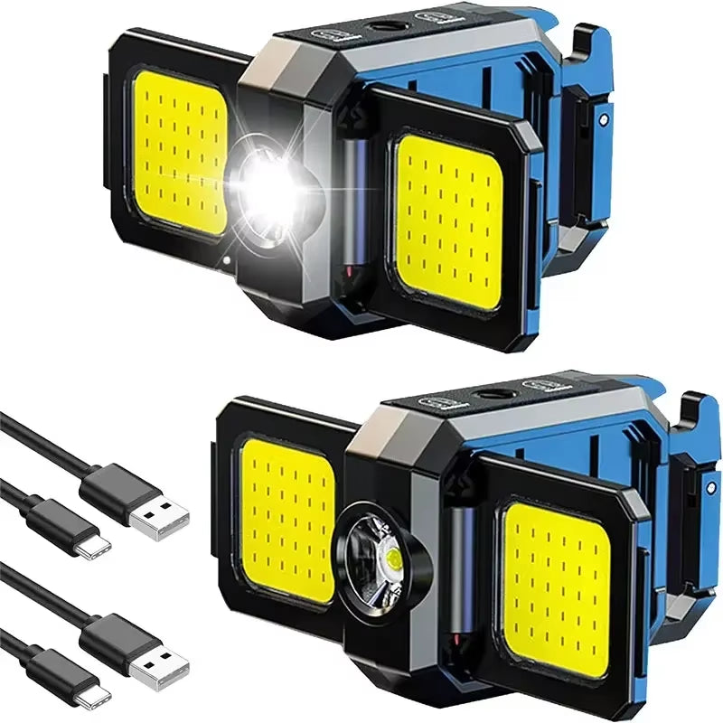Mini-Taschenlampe, Schlüsselanhänger-Licht, Cob-Arbeitsleuchte, Wiederaufladbare Usb-Lampe Mit 90Er ° Faltbare Seitenlichter, Superhelle Tragbare Laternen