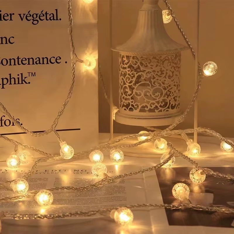 1,5/3M Weihnachtsbeleuchtung Schneeflocke Lichterketten Lichterkette Wasserdichte Sternkugel LED Lampe Für Zuhause Weihnachtsbaum Garten Dekor