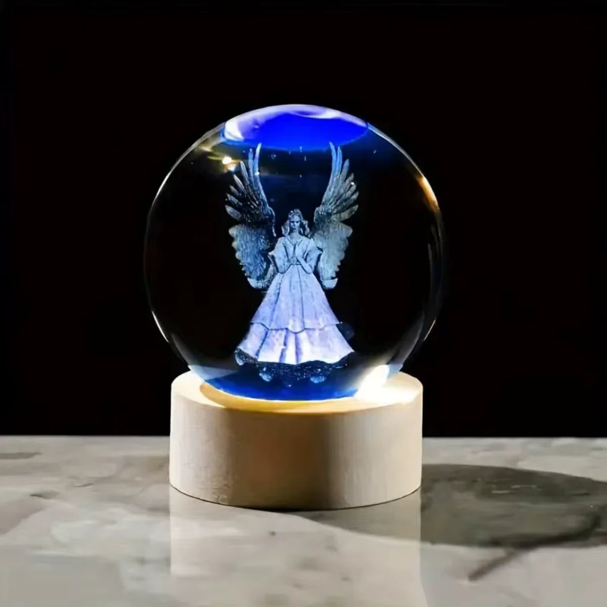 Guardian Angel Crystal Ball LED Night Light