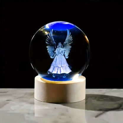 Guardian Angel Crystal Ball LED Night Light