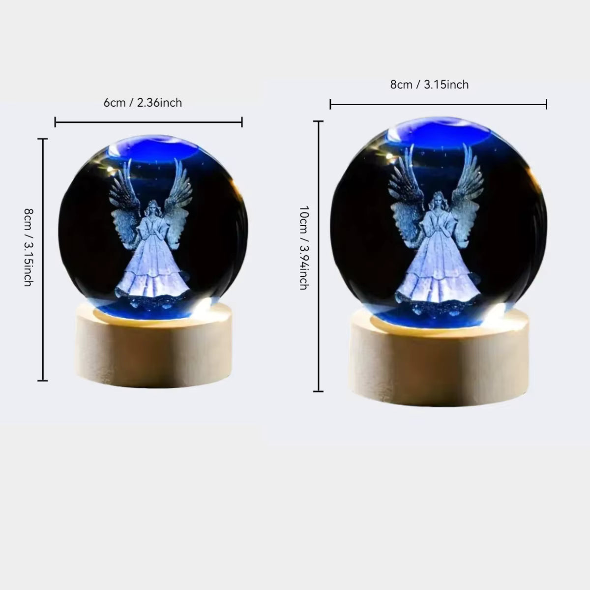 Guardian Angel Crystal Ball LED Night Light