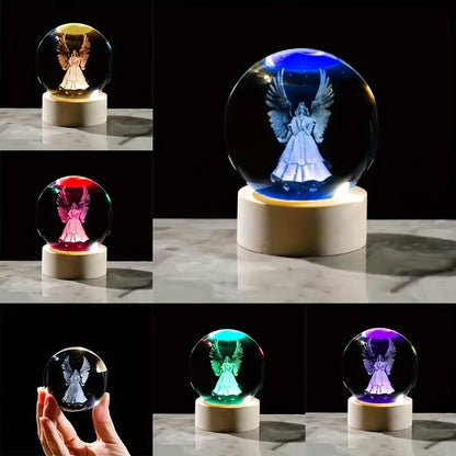 Guardian Angel Crystal Ball LED Night Light
