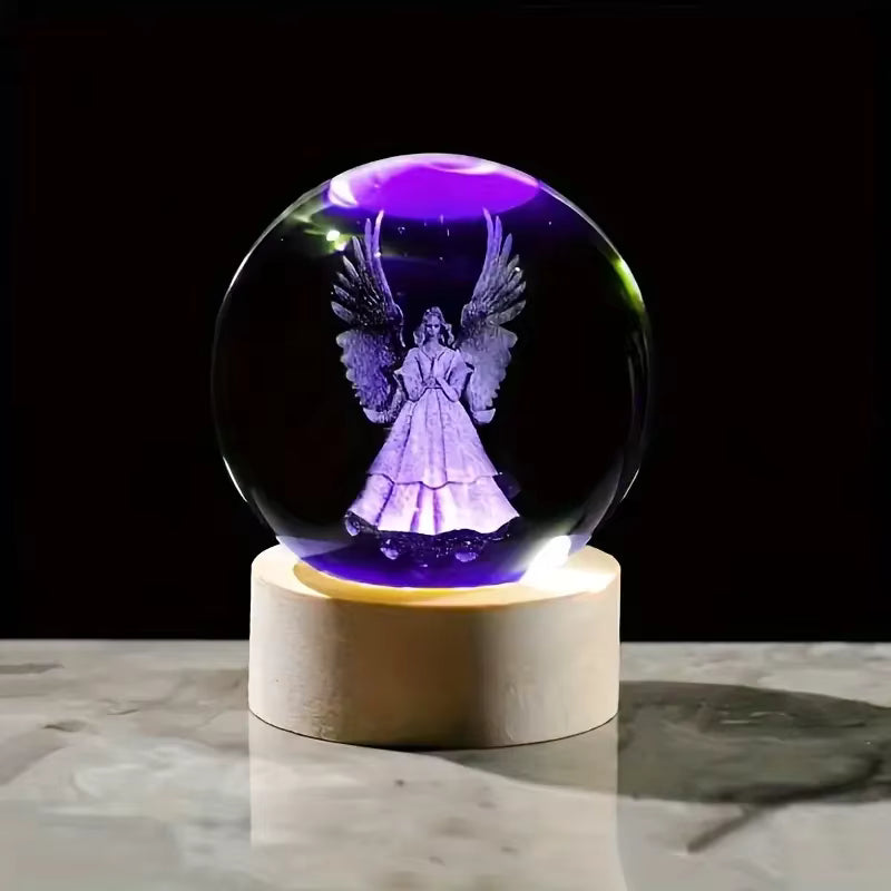 Guardian Angel Crystal Ball LED Night Light
