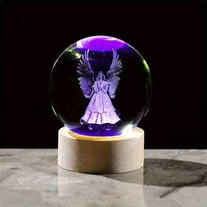 Guardian Angel Crystal Ball LED Night Light