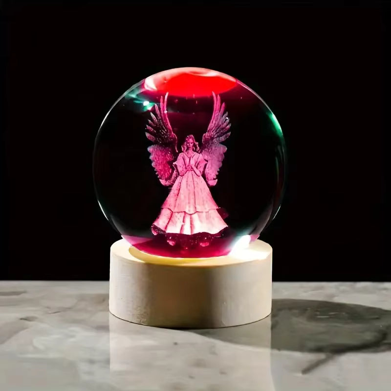 Guardian Angel Crystal Ball LED Night Light